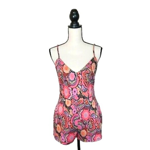Zara Floral Multicolor Jacquard Knit Sleeveless Romper - Picture 2 of 7